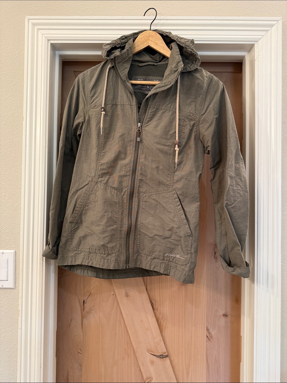 Eddie Bauer Olive Green Hooded Utility Jacket - Women's
